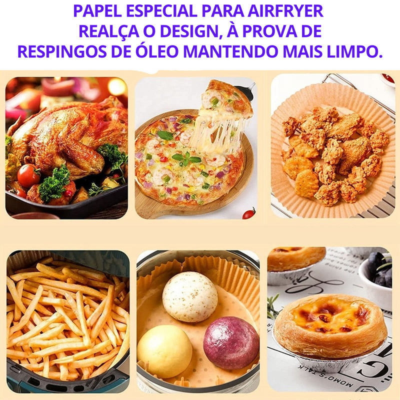 Papel Descartável Antiaderente  de AIRFRYER, Assar na AIRFRYER 16 cm Forros de Papel para a Fritadeira de papel 25-50