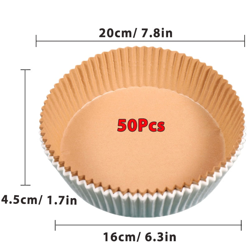 Papel Descartável Antiaderente  de AIRFRYER, Assar na AIRFRYER 16 cm Forros de Papel para a Fritadeira de papel 25-50