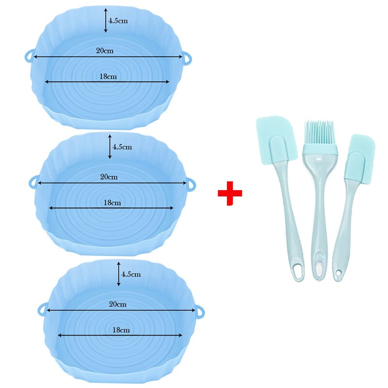 Combo 3 Bandejas de Silicone para AIR FREYR + Kit Brinde com 2 Espátulas e 1 Pincel.