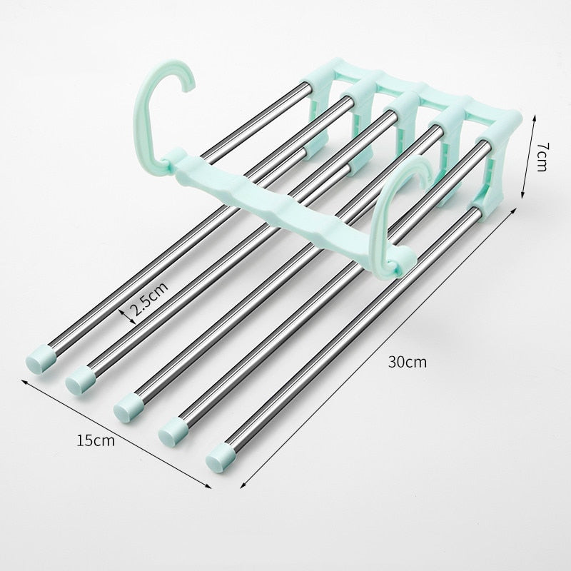 Cabide Organizador Multifuncional.  5 em 1, Faça Mágicas com o Cabide Organizador no Armário do Quarto.