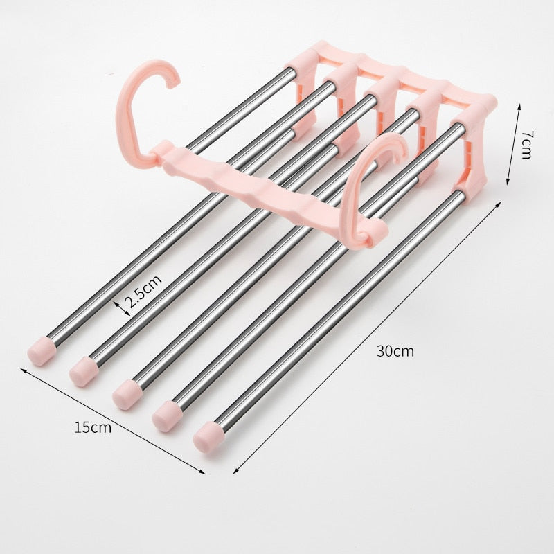 Cabide Organizador Multifuncional.  5 em 1, Faça Mágicas com o Cabide Organizador no Armário do Quarto.