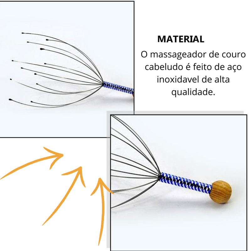 Massageador Relaxante Anti-stress Massagem Para Pescoço, Alívio Da Dor No Couro Cabeludo Relaxante Spa Para Dor de Cabeça Estimula a Circulação Sanguínea ULTIMAS UNIDADES!!!
